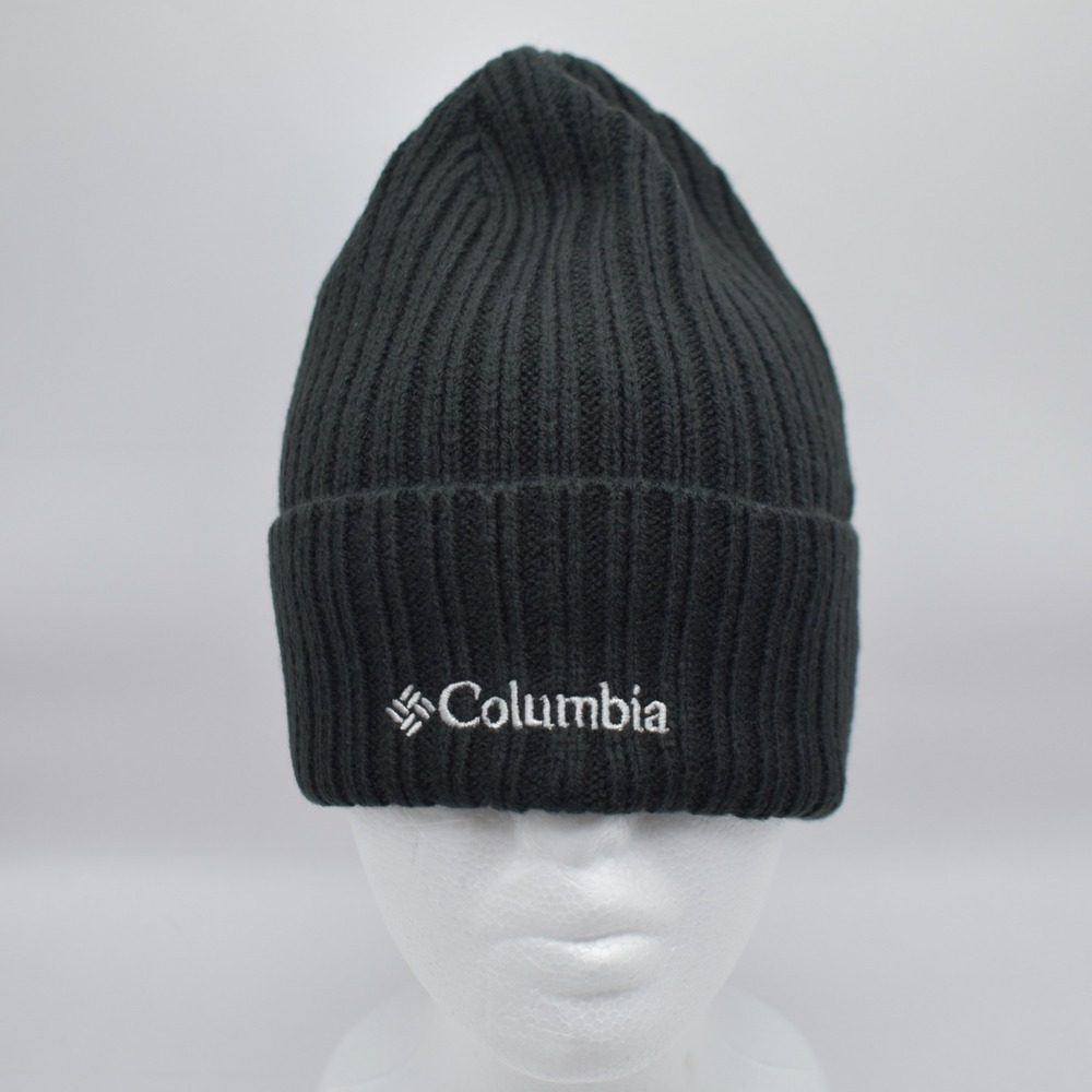 Columbia Watch Cap Beanie Winter Knit Hat Warm Unisex OSFM Black 100% Acrylic